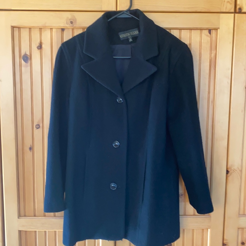 Kristen Blake Wool black coat,small petite (sz 4-6)made in USA great condition.